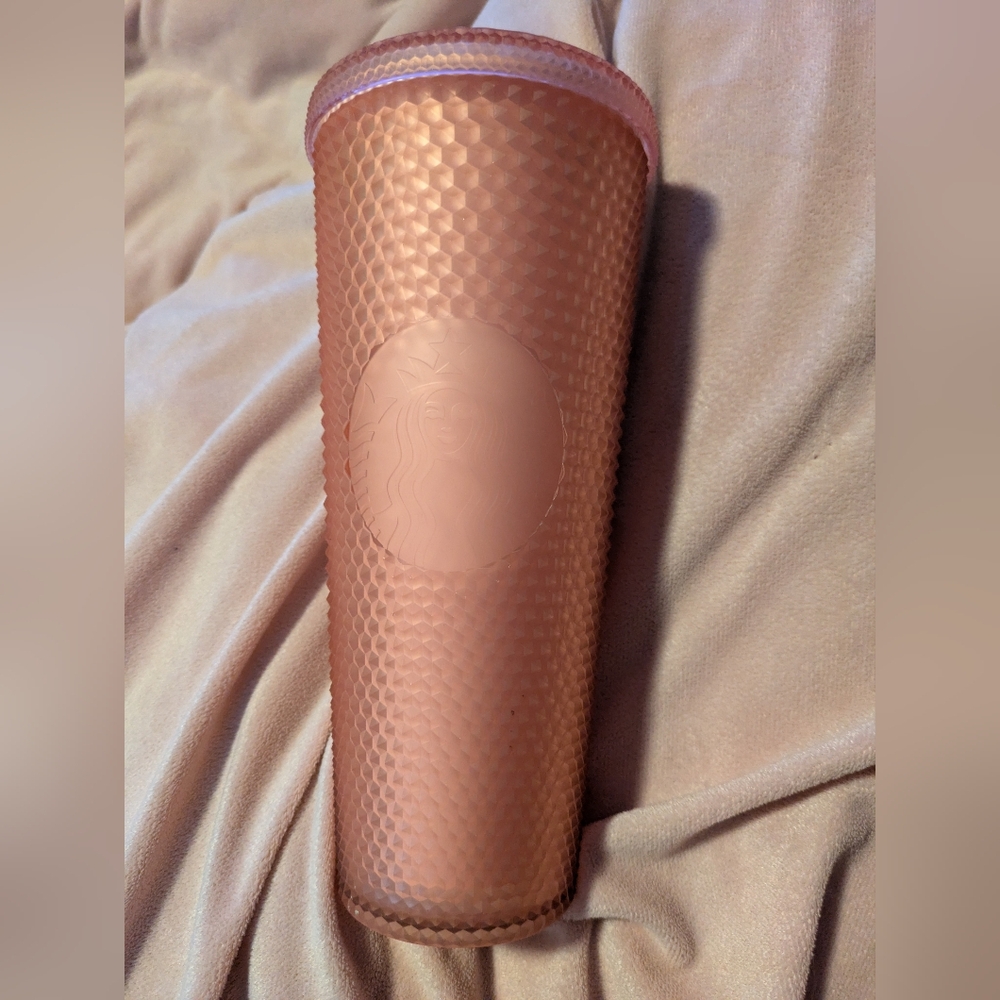 Starbucks 2022 Valentines 24oz Pink Matte Soft Touch Studded Cold Cup Tumbler - Picture 1 of 6